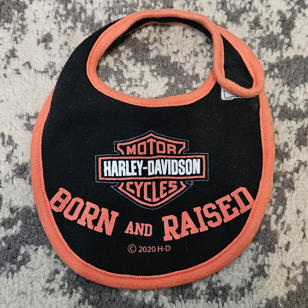 Harley-Davidson Black and Orange Infant Bib
